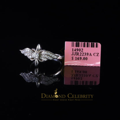 DiamondCelebritees 925 Sterling White Silver 0.75ct Cubic Zirconia Butterfly Womens Ring Size 6