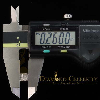DiamondCelebritees 925 White Sterling Silver 0.15ct Diamond For Women's & Men's Square Earrings