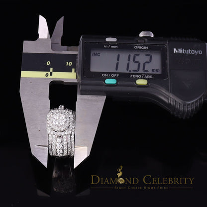 DiamondCelebritees White Sterling Silver 3.50ct Round Cubic Zirconia Double Bridal Womens Ring SZ7
