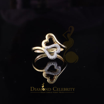 DiamondCelebritees 925 Sterling Yellow Silver 0.22ct Cubic Zirconia Promise Heart Women's Ring SZ 7