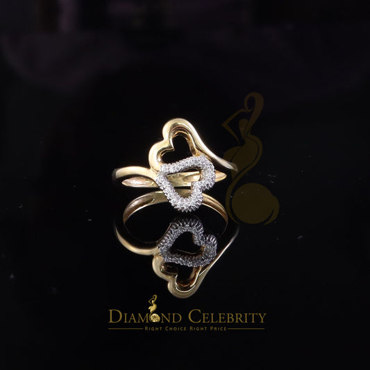 DiamondCelebritees 925 Sterling Yellow Silver 0.22ct Cubic Zirconia Promise Heart Women's Ring SZ 7