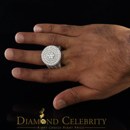 DiamondCelebritees 925 Sterling White Silver Cubic Zirconia 25.0ct Engagement Band Rings Men Size12