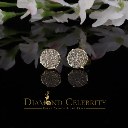 DiamondCelebritees Yellow 925 Sterling Silver 0.30ct Diamond For Women's/ Men's Stud Round Earrings