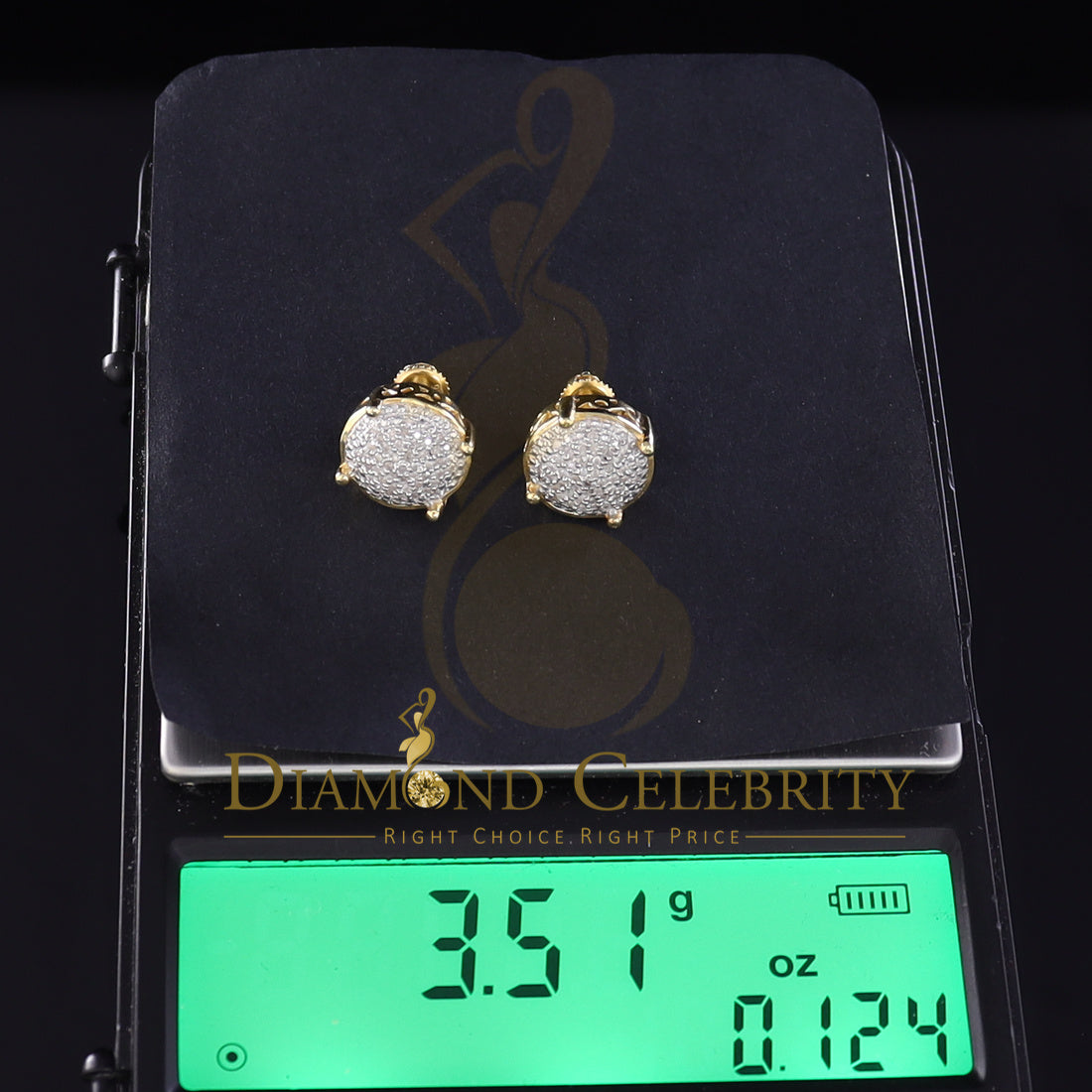 DiamondCelebritees 0.25ct Diamond 925 Sterling Silver Yellow For Men's/Women's Stud Round Earrings