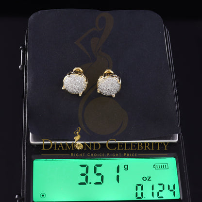 DiamondCelebritees 0.25ct Diamond 925 Sterling Silver Yellow For Men's/Women's Stud Round Earrings