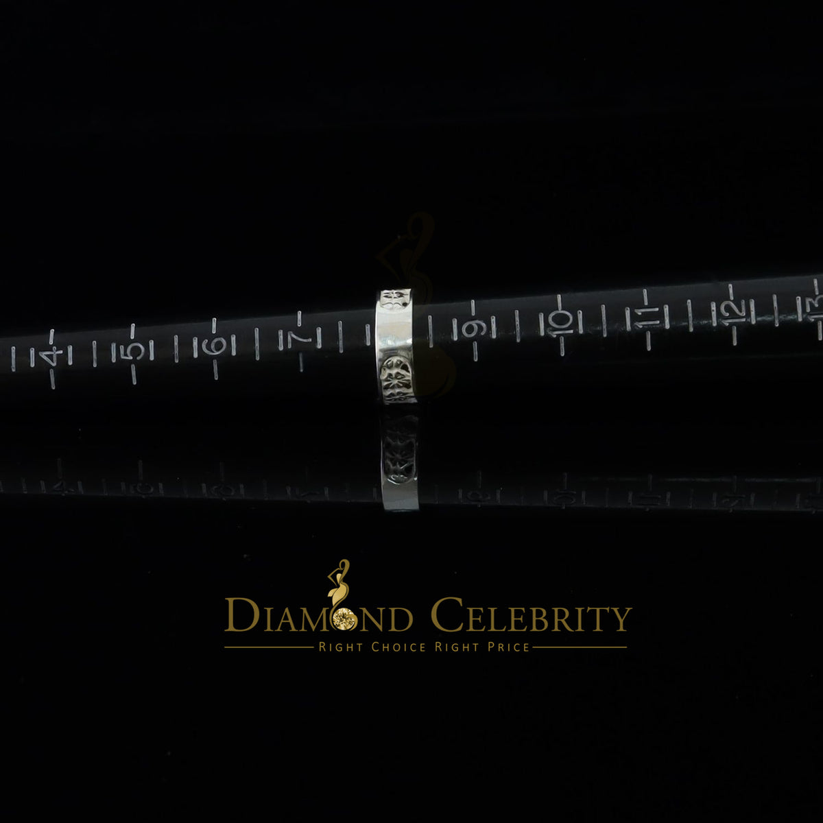 DiamondCelebritees Religious White 925 Sterling Silver Open Lucky Symbol Band Women's Ring SZ 7