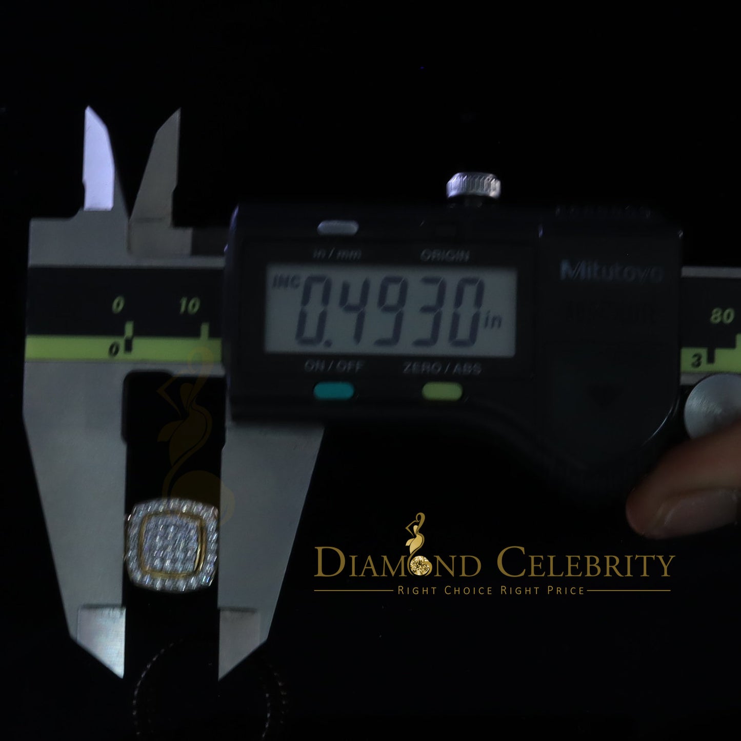 DiamondCelebritees 0.95ct Cubic Zirconia 925 Sterling Yellow Silver Square Womens Ring Size 7.5