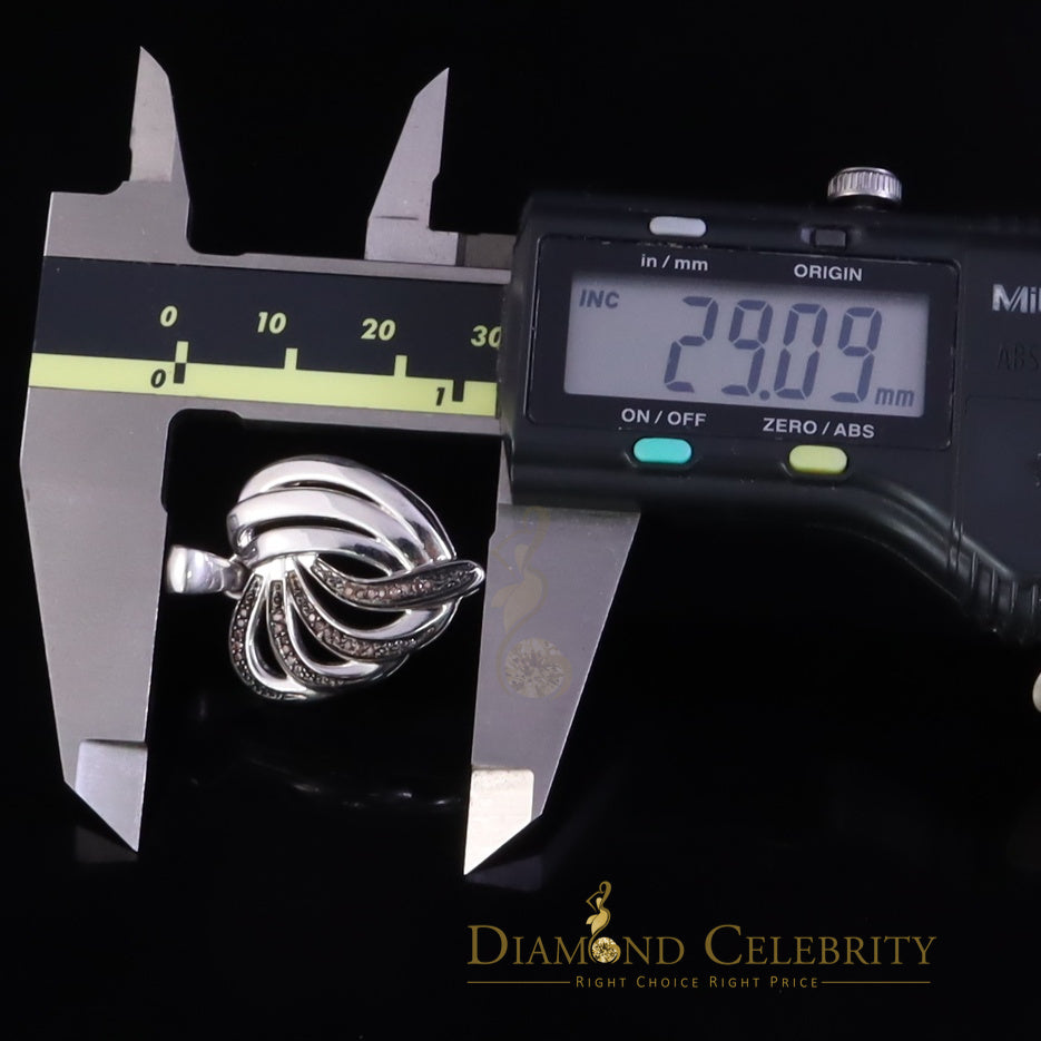 DiamondCelebritees White Heart Shape looking 925 Sterling Silver Pendant 0.22ct Cubic Zirconia