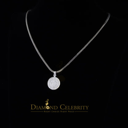 DiamondCelebritees Double Side Jesus & Benedict Men's/Women's Pendant Religious 925 Sterling Silver