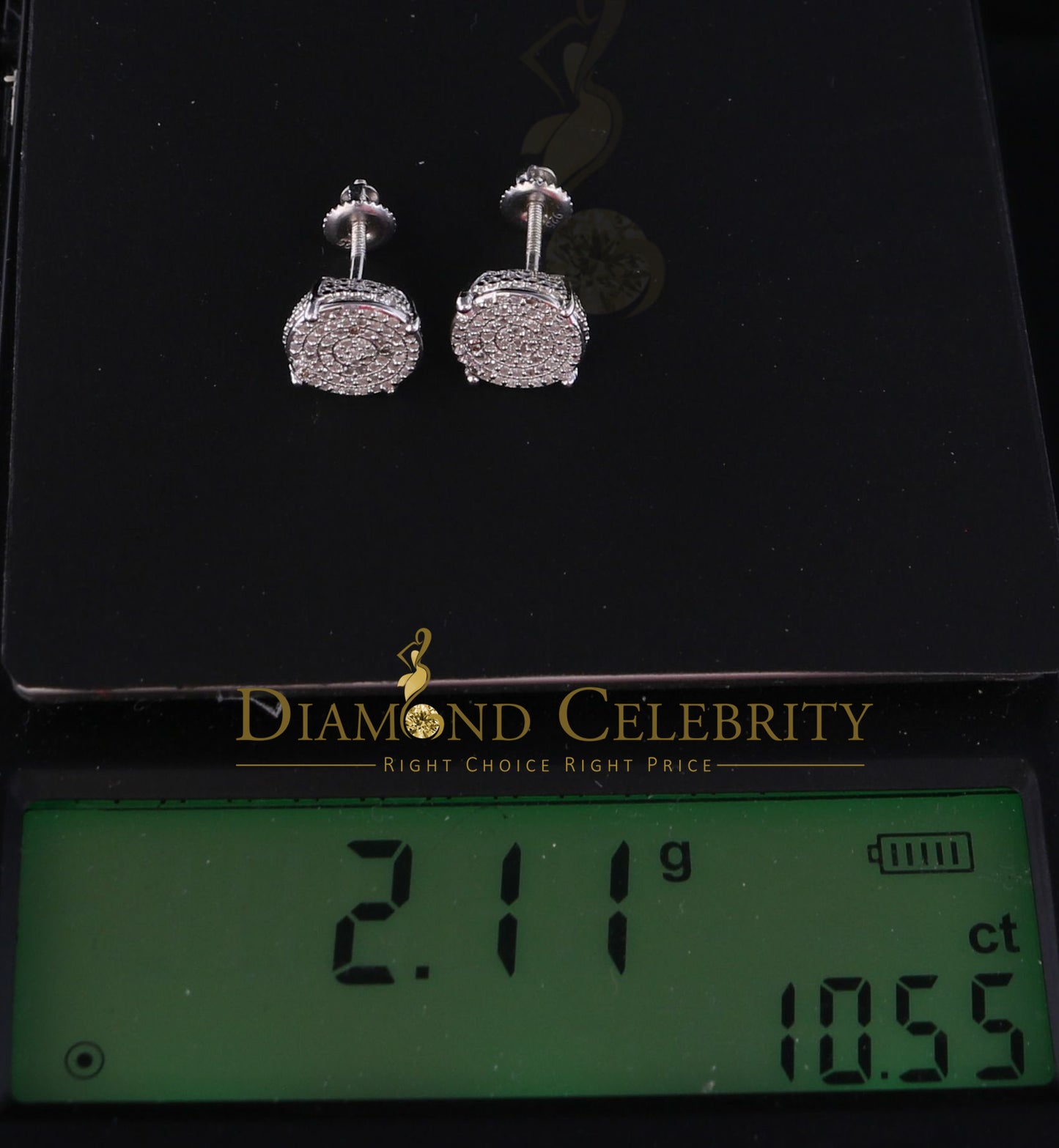 DiamondCelebritees White 925 Sterling Silver 0.30ct Diamond For Women's/ Men's Stud Round Earrings