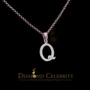 Attractive Sterling SilverAll Alphabet Letter White Pendant with Cubic Zirconia