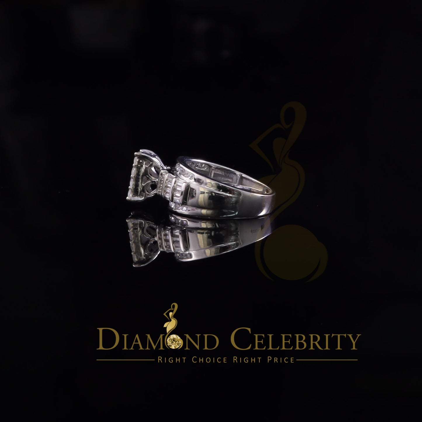 DiamondCelebritees 925 White Sterling Silver Cubic Zirconia 2.80ct Cinderella Womens Ring Size 7