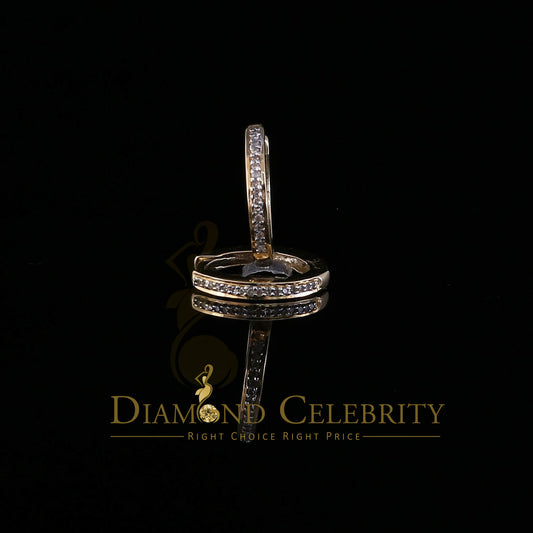 DiamondCelebritees 0.10ct Diamond 925 Sterling Silver Yellow Hoop Stud Earrings For Men's / Women's