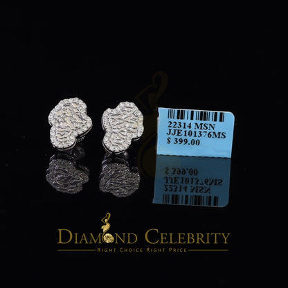 Diamondcelebritees 1.50ct Moissanite White 925 Sterling Silver Women's Nugget Earrings