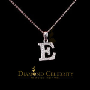 Attractive Sterling SilverAll Alphabet Letter White Pendant with Cubic Zirconia