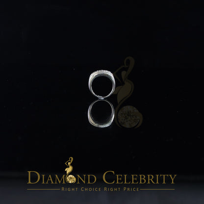 DiamondCelebritees Diamond Celebrity 925 White Sterling Silver 27 Cubic Zirconia Mens Ring Size 8.5
