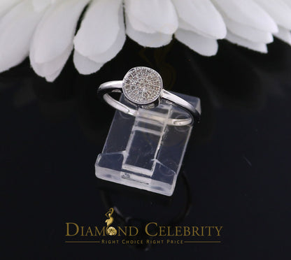 DiamondCelebritees 0.10CT Diamond 925 Sterling White Silver Round Engagement Womens Ring Size 7