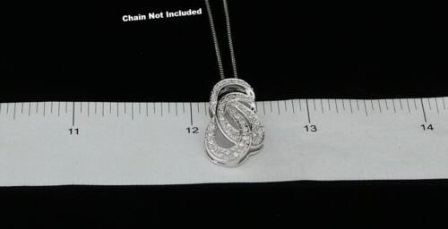 DiamondCelebritees White Sterling Silver Pendant with Charming FASHION Shape 0.28ct Cubic Zirconia