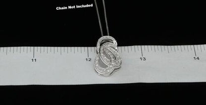 DiamondCelebritees White Sterling Silver Pendant with Charming FASHION Shape 0.28ct Cubic Zirconia