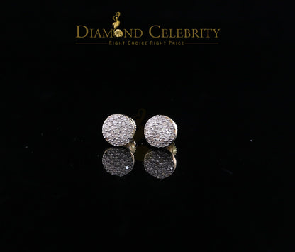 DiamondCelebritees 0.33 ct Diamond 925 Sterling Silver Yellow For Men's / Women's Round Earrings