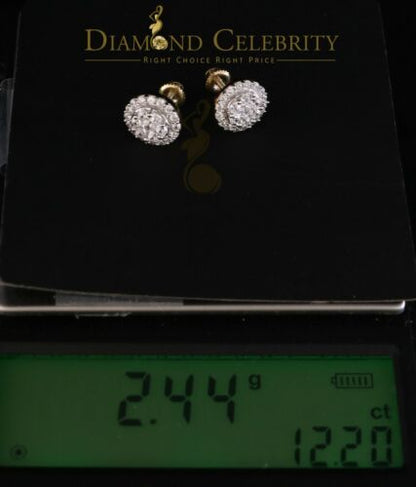 DiamondCelebritees  925 Yellow Silver 1.96ct Cubic Zirconia Women's & Men's Hip Hop Round Earrings