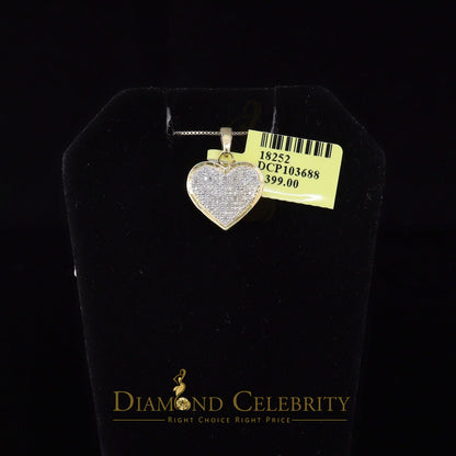 DiamondCelebritees  Real 0.25ct Diamond 925 Sterling Silver HEART Charm Necklace Yellow Pendant