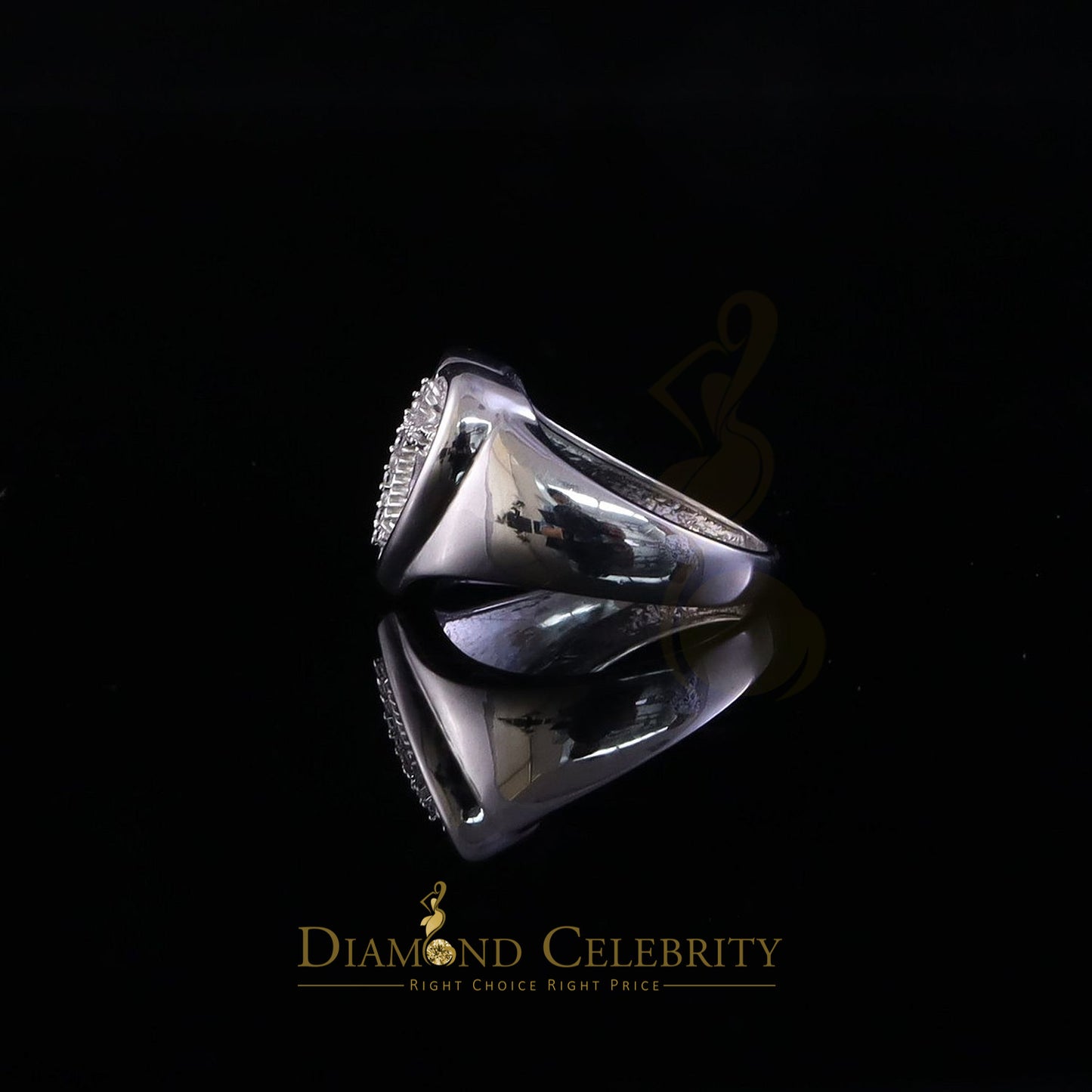DiamondCelebritees 925 White Silver 0.12ct Cubic Zirconia Heart Engagement Womens Ring Size 7