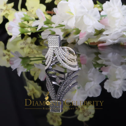 DiamondCelebritees 925 Sterling 1.50ct Cubic Zirconia White Silver Cocktail Womens Ring Size 6.