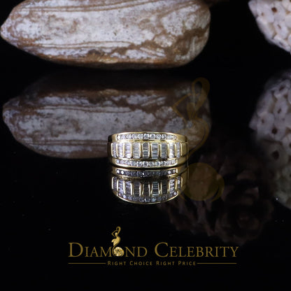 DiamondCelebritees 925 Sterling Silver Yellow 1.75ct Cubic Zirconia Women's/Men's Ring Size 10