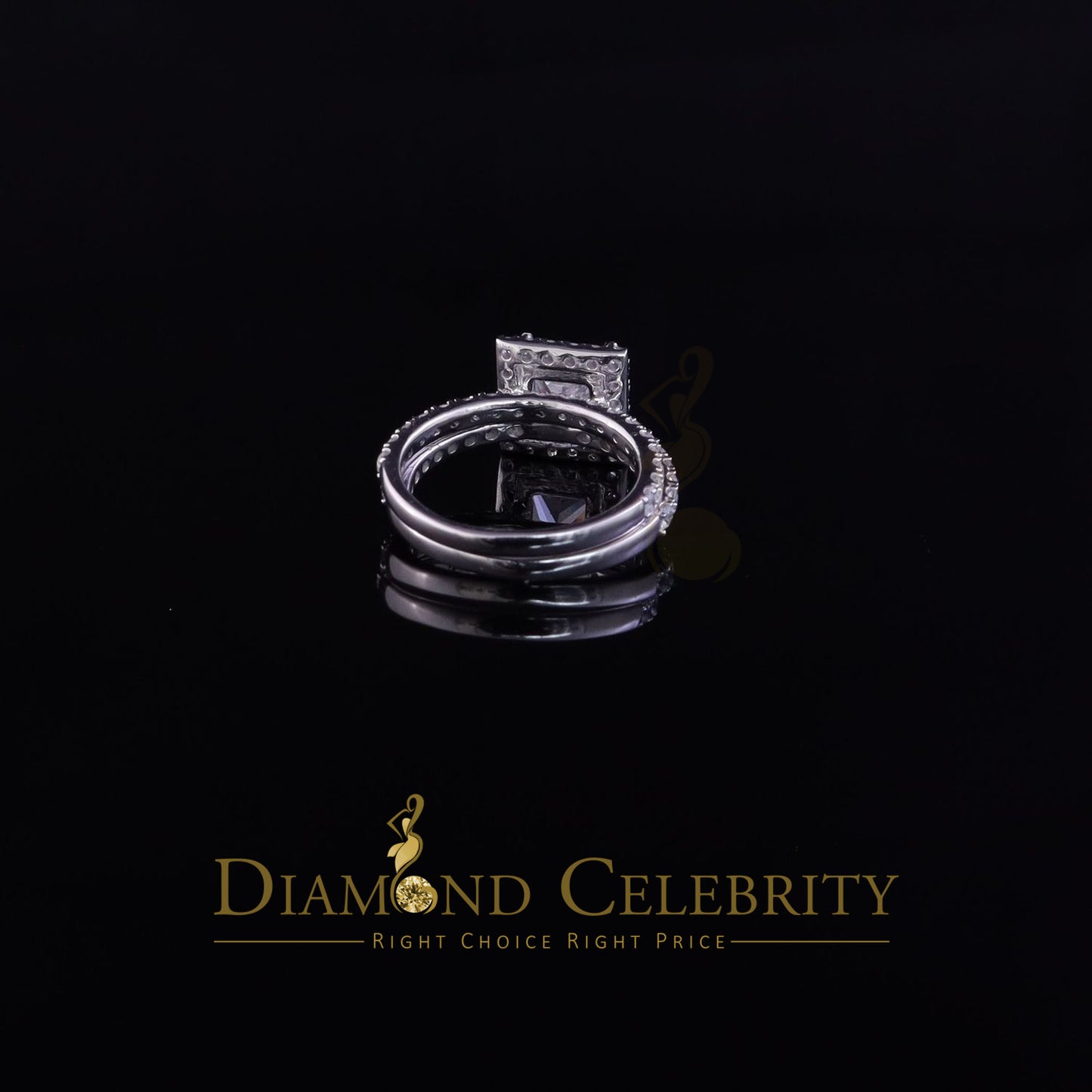 DiamondCelebritees 5.50ct White Cubic Zirconia 925 Sterling Silver Bridal Style Women's Ring Size 7