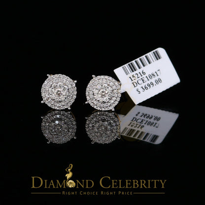 DiamondCelebritees 10K Real Yellow Gold with 0.80CT Real Diamond Men's/Women's Stud Earrings