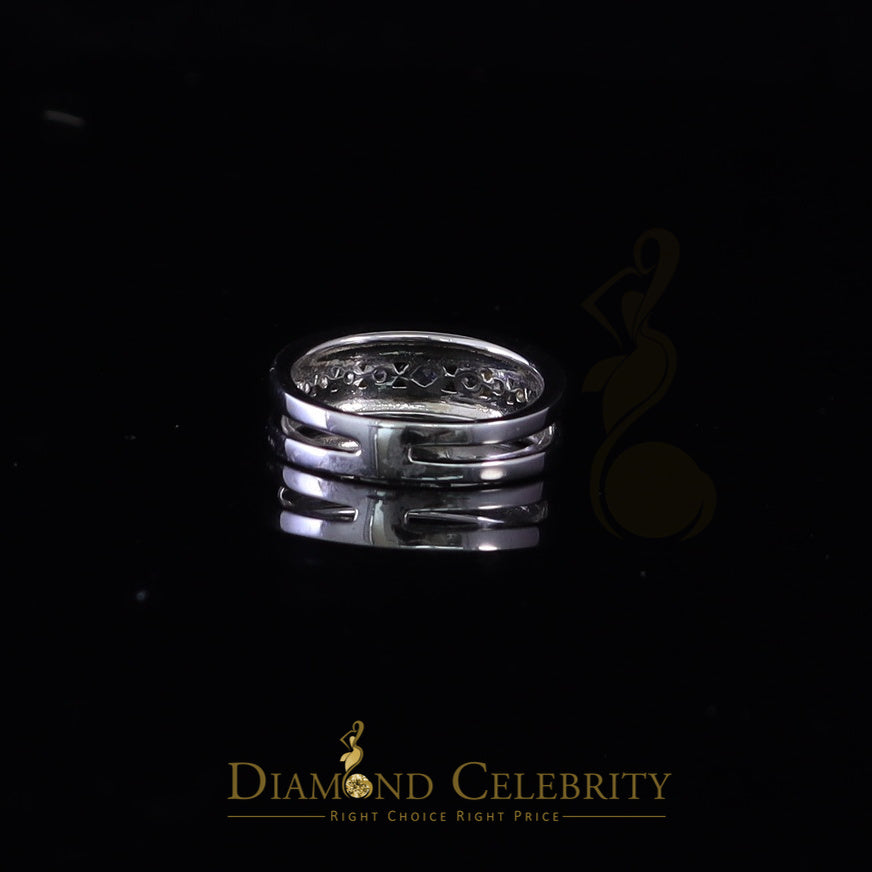 DiamondCelebritees 925 White Silver Round-Shaped 0.66 ct Cubic Zirconia Engagement Womens Ring SZ 7