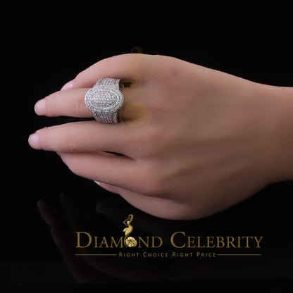 DiamondCelebritees 925 Silver White 7.50ct Cubic Zirconia Oval Engagement Men's Ring Size 9.5