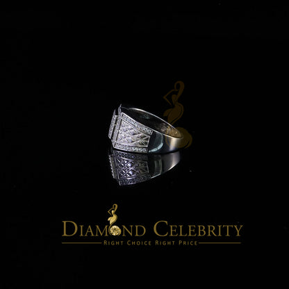 DiamondCelebritees 925 Silver White 1.25ct Cubic Zirconia Wide Square Engagement Men's Ring Size 10