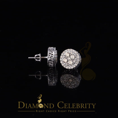 DiamondCelebritees 10K Real Yellow Gold Real Diamond 0.60CT Men's/Women's Stud Round Earring