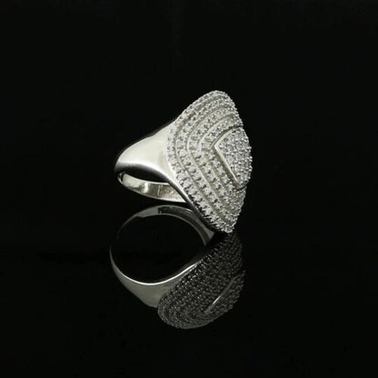 DiamondCelebritees 925 Sterling White Silver With Cubic Zirconia 1.67 ct Cocktail Ring Size 7.5