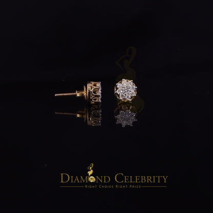 DiamondCelebritees 0.50ct Vvs 'D' Color Genuine Moissanite FLORAL Earrings 10k Real Yellow Gold