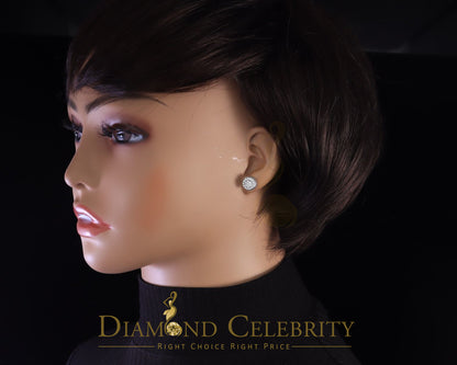 DiamondCelebritees  3.45ct Cubic Zirconia 925 White Silver Women's & Men's Hip Hop Round Earrings