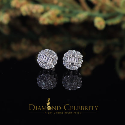 DiamondCelebritees  925 Sterling White Silver 1.98ct Cubic Zirconia Round Women's Stud Earrings