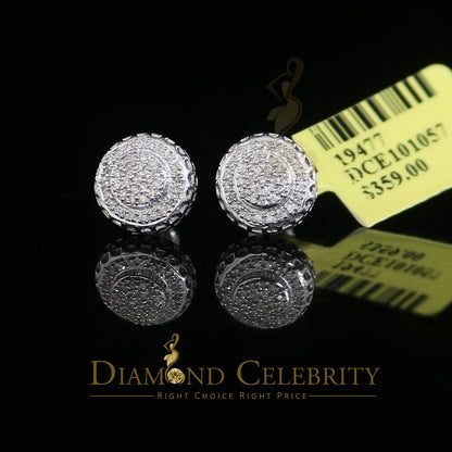 DiamondCelebritees 925 Sterling Silver 0.20ct Diamond For Women's/ Men's White Stud Round Earrings