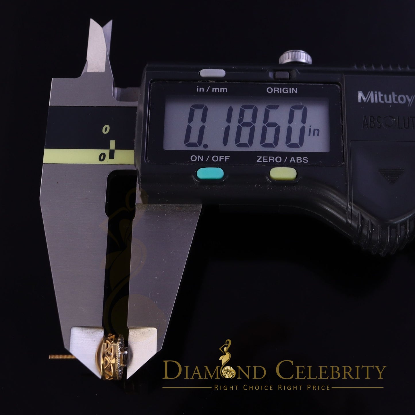 DiamondCelebritees Real 10k Yellow Gold Round Stud 0.50ct Earrings with Real Diamonds