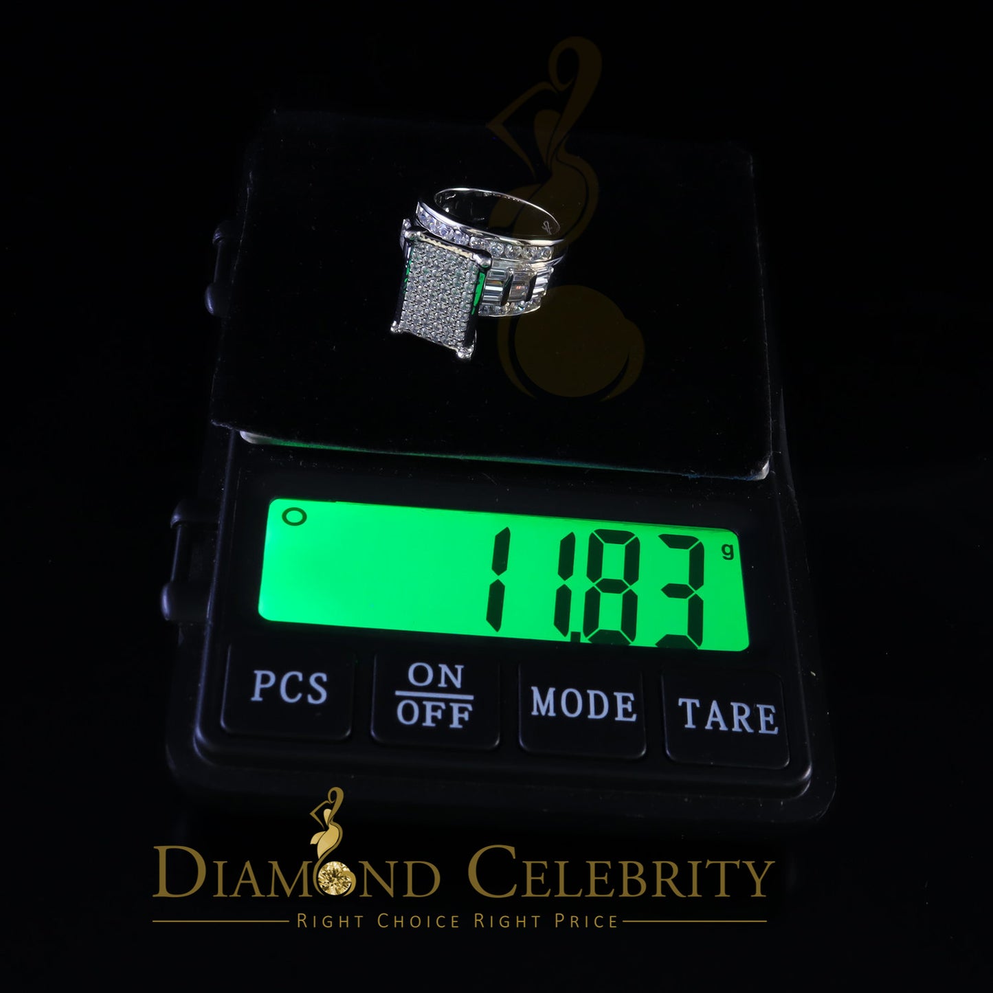 DiamondCelebritees 5.82ct Cubic Zirconia Cinderella 925 Silver White Engagement Women's Ring size 7