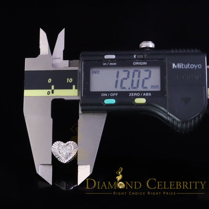 DiamondCelebritees  925 White Sterling Silver 1.36ct Cubic Zirconia Heart Women's Stud Earrings