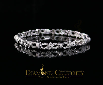 Diamondcelebritees 925 Sterling Silver White Bracelete Size 7 Inch with 0.22CT Genuine Diamonds