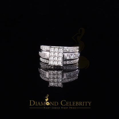 DiamondCelebritees 3.20ct White Cubic Zirconia 925 Silver Cinderella Womens Engagement Ring SZ 8