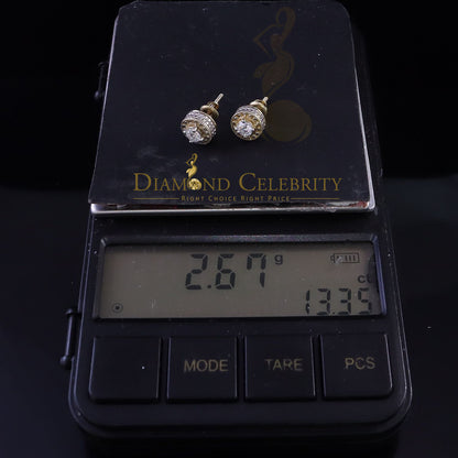 DiamondCelebritees Men's/Womens 925 Silver Yellow 0.50ct VVS 'D' Moissanite Round Stud Earrings