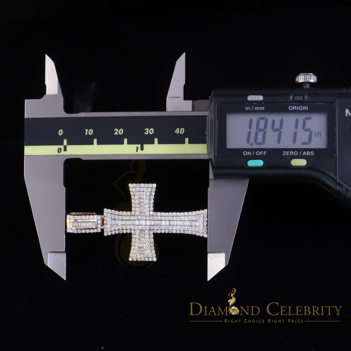 Diamondcelebritees Cross Pendant 925 Yellow Sterling Silver 2.25ct VVS D Clr. Moissanite for Women