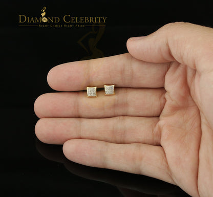 DiamondCelebritees 10K Yellow Real Gold Real Diamond 0.10CT Mens /Ladies Studd Earring