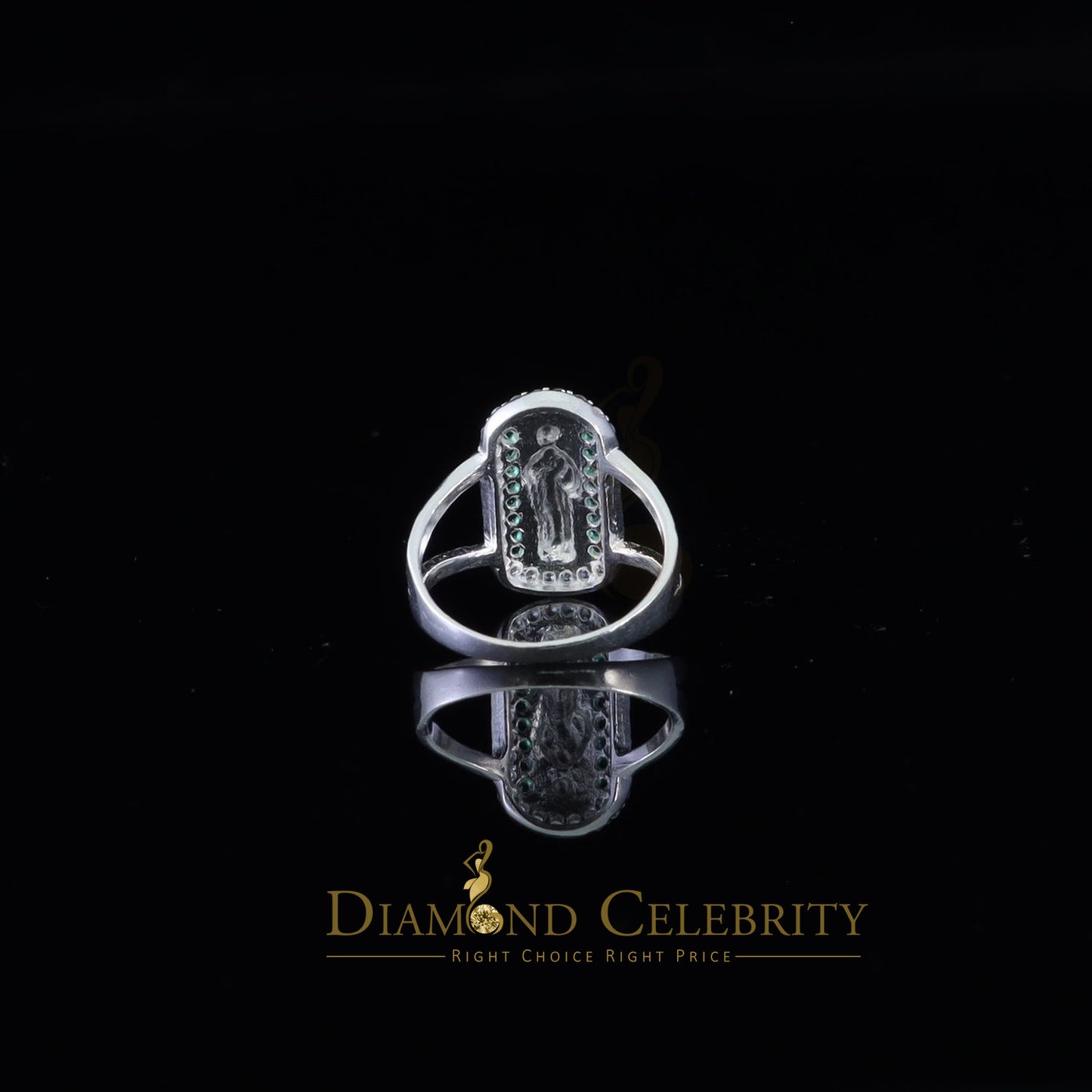 DiamondCelebritees Religious White 925 Sterling Silver Cubic Zirconia St. Jude Women's Ring Size 8