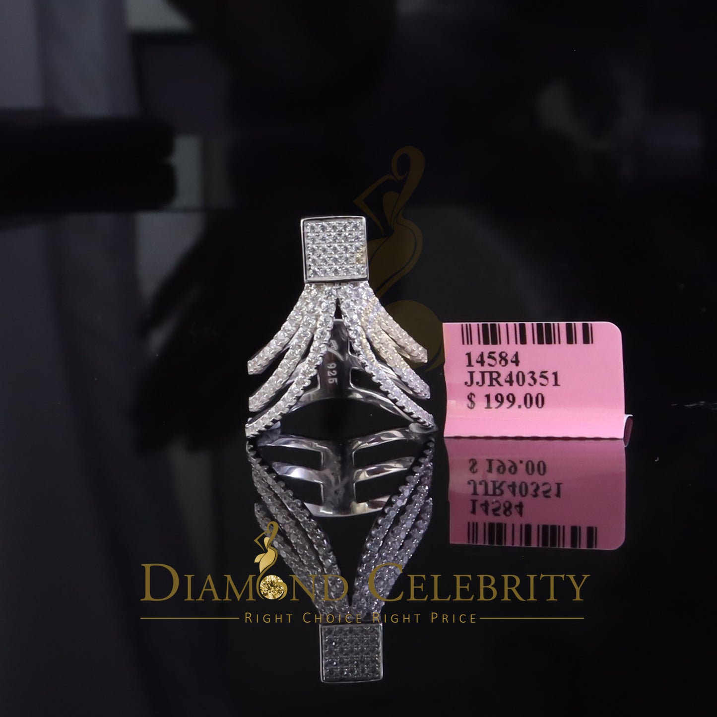 DiamondCelebritees 925 Sterling 1.50ct Cubic Zirconia White Silver Cocktail Womens Ring Size 6.
